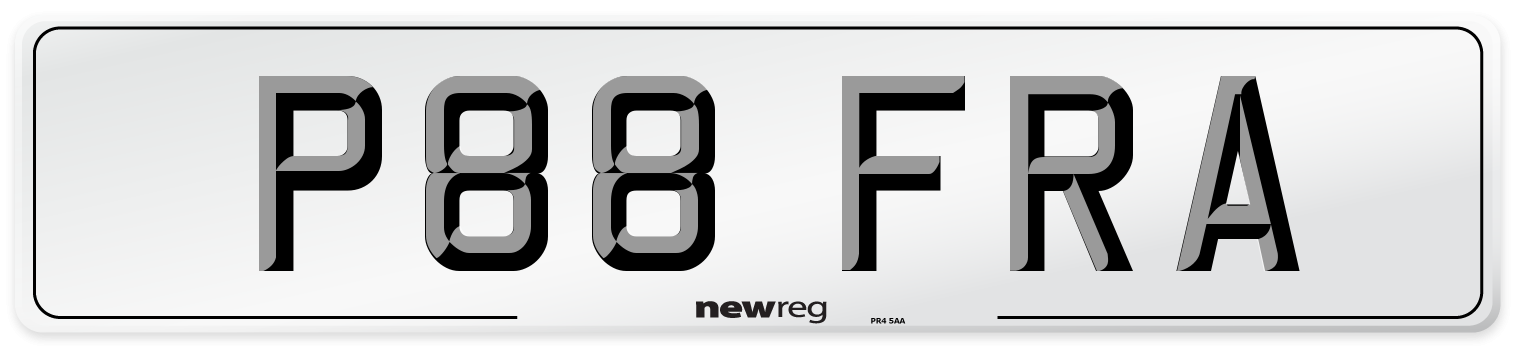 P88 FRA Number Plate from New Reg